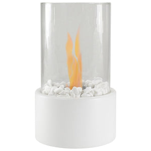 Bio Ethanol Round Portable Fireplace - White