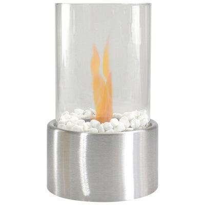 Product Image: Bio Ethanol Round Portable Fireplace - Silver