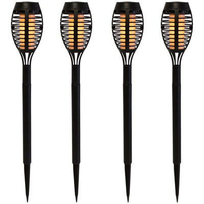 Product Image: 19.75" Black Solar Powered LED Pathway Markers Set of 4