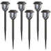 16.25" Black Lantern Style Solar Powered LED Pathway Markers Set of 6
