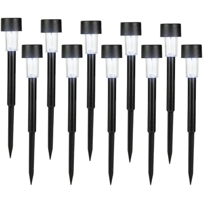 Product Image: 12.25" Black Solar Powered LED Pathway Markers Set of 10