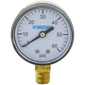 60 PSI HydroTools Bottom Mount Pressure Gauge Swimming Pool Filter and Pump Accessory - 2.75"