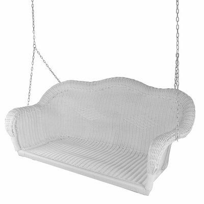 Product Image: 2-Person Hand Woven Resin Wicker Hanging Porch Swing with Chain