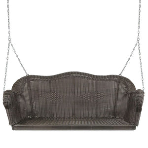 2-Person Hand Woven Resin Wicker Porch Swing with Chain