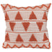 20" White and Black Handloom Woven Outdoor Square Throw Pillow