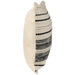 20" Cream and Black Twisted Textured Block Handloom Woven Outdoor Square Throw Pillow
