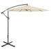 10' Offset Outdoor Patio Umbrella with Hand Crank - Beige