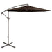 10' Offset Outdoor Patio Umbrella with Hand Crank - Brown