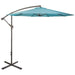 10' Offset Outdoor Patio Umbrella with Hand Crank - Turquoise Blue