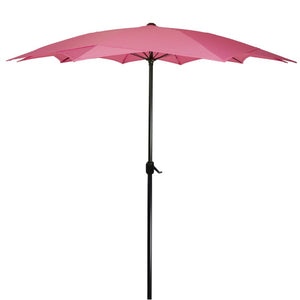 8.85' Outdoor Patio Lotus Umbrella with Hand Crank Pink