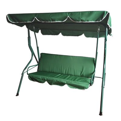 Product Image: 3-Seater Outdoor Patio Swing with Adjustable Canopy - Green