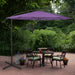 10' Offset Outdoor Patio Umbrella with Hand Crank - Purple