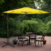10' Offset Outdoor Patio Umbrella with Hand Crank - Yellow