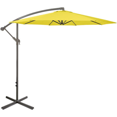 Product Image: 10' Offset Outdoor Patio Umbrella with Hand Crank - Yellow