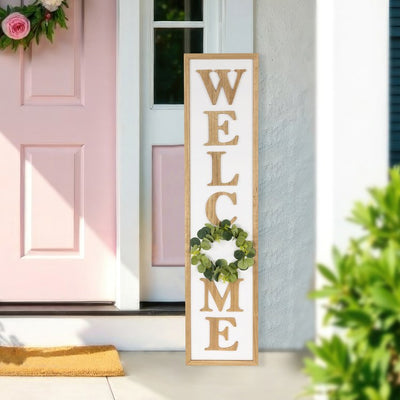 Product Image: 40" Welcome Wooden Framed Outdoor Porch Sign