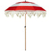 6.5' Striped Outdoor Beach Market Umbrella with Tilt - Red/White
