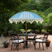 6.5' Striped Outdoor Beach Market Umbrella with Tilt - Sky Blue/White