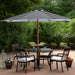 8.5' Striped Outdoor Patio Market Umbrella with Wooden Pole