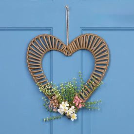 12" Wrapped Floral Heart Spring Decoration