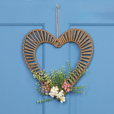 Product Image: 12" Wrapped Floral Heart Spring Decoration