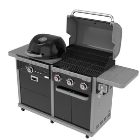 Grill Revolution Propane/Charcoal with 2 in 1 Combination Black 3 Burner
