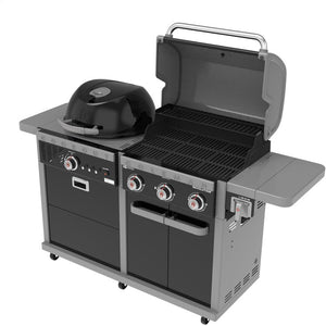 Grill Revolution Propane/Charcoal with 2 in 1 Combination Black 3 Burner