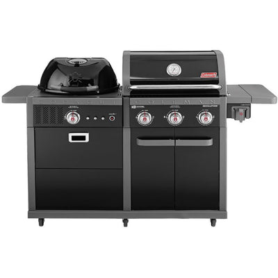 Product Image: Grill Revolution Propane/Charcoal with 2 in 1 Combination Cover and 3 Piece Tool Set Black 3 Burner