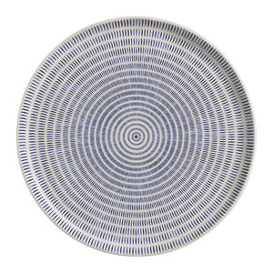 Dinner Plate Set Maya 6 Piece Ivory/Dark Blue Stoneware