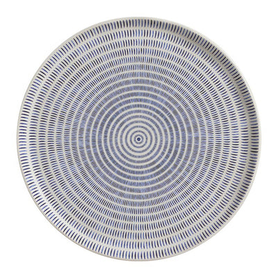 Product Image: Dinner Plate Set Maya 6 Piece Ivory/Dark Blue Stoneware