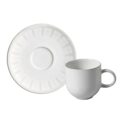 Product Image: Cup and Saucer Set Aurora 6 Piece White Stoneware