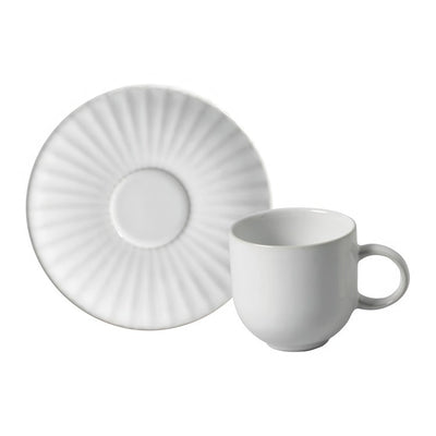 Product Image: Cup and Saucer Set Trendy 6 Piece White Stoneware