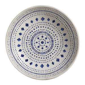 Salad Plate Set Maya 6 Piece Ivory/Dark Blue Stoneware