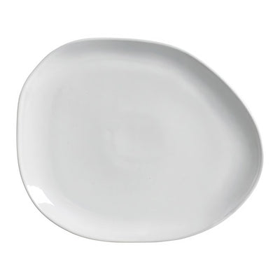 Product Image: Dinner Plate Set New White Oval 6 Piece White Stoneware