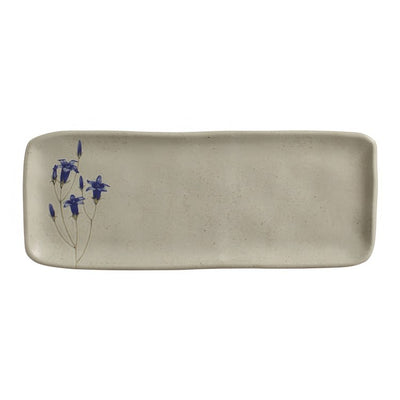 Product Image: Platter Set Campestre Medium Rectangular 4 Piece Ivory/Green/Blue Stoneware