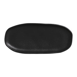 Matte Black Medium Shallow Oval Platters Set of 4