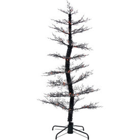 Seasonal Decor Dancing Tree with Orange LED Lights and Sound Halloween 5 Feet Black/Orange Plastic 1 Piece
