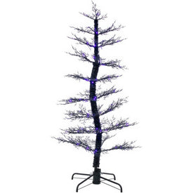 Seasonal Decor Dancing Tree with Purple LED Lights and Sound Halloween 5 Feet Black/Purple Plastic 1 Piece
