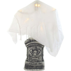 Seasonal Decor Touch Activated Light Up Ghost with Tomb Halloween 4 Feet Multicolored Plastic 1 Piece