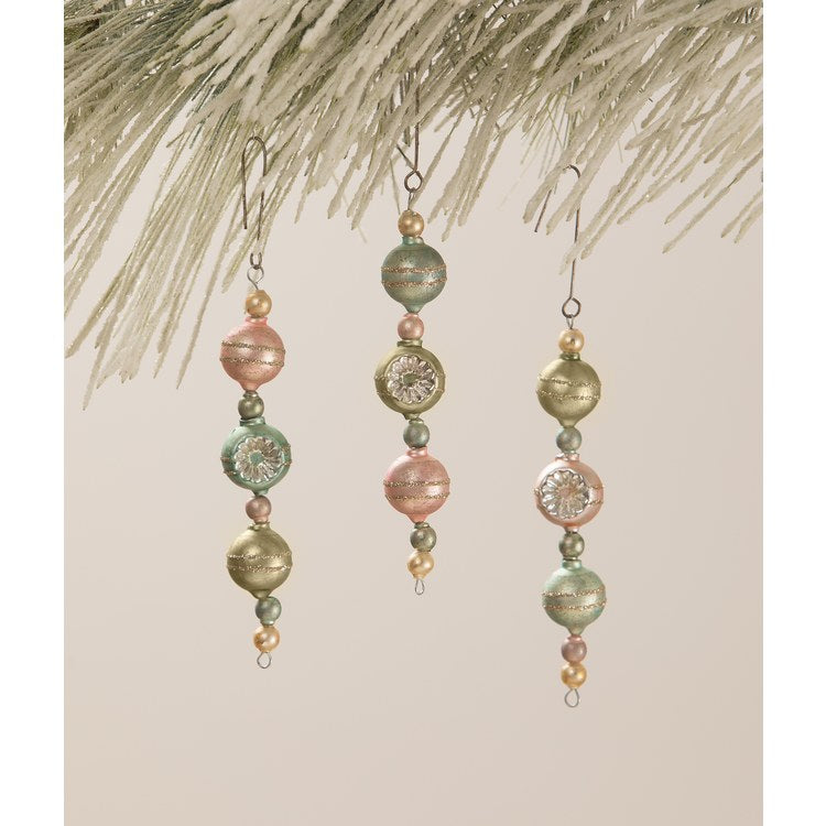 Pastel Dripping Drop Glass Ornaments Set of 3