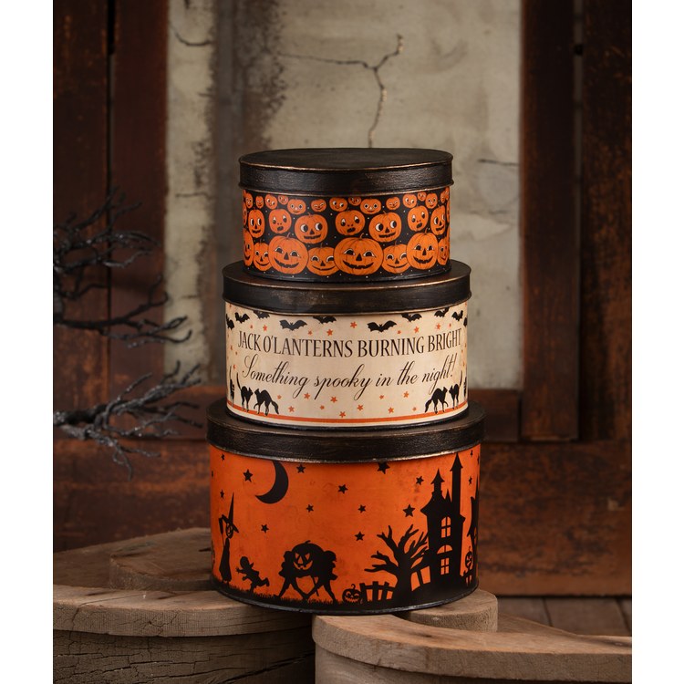 Halloween Vintage Tins Set of 3