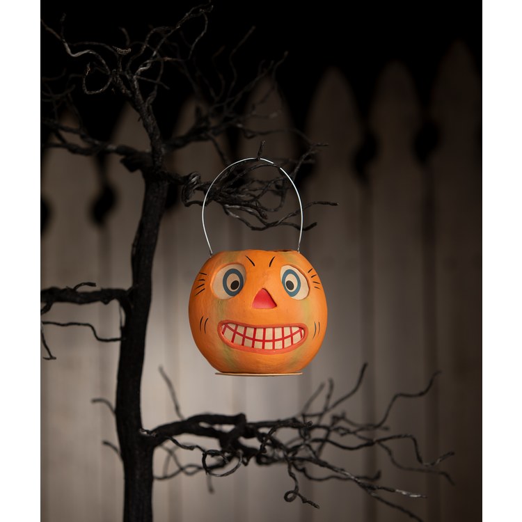 Vintage Striped Pumpkin Bucket - Thumbnail 4