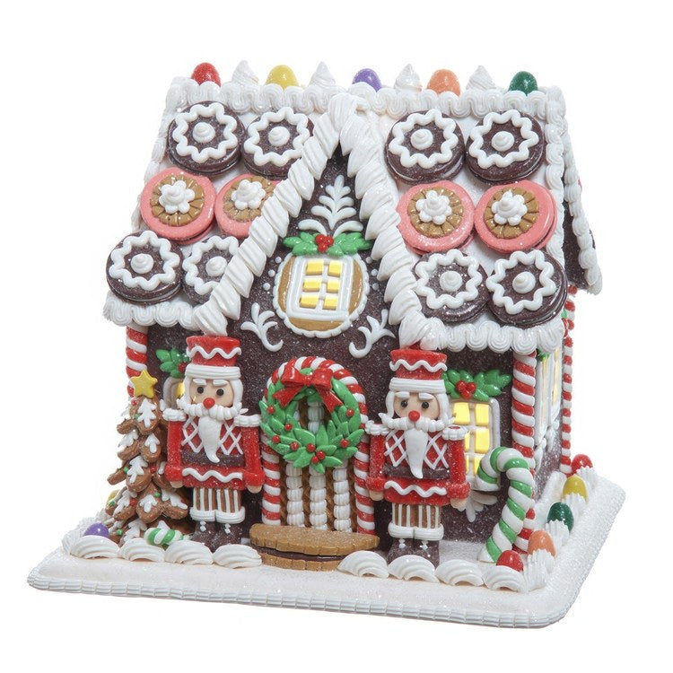 9.5" Battery Operated LED Gingerbread Cookie House