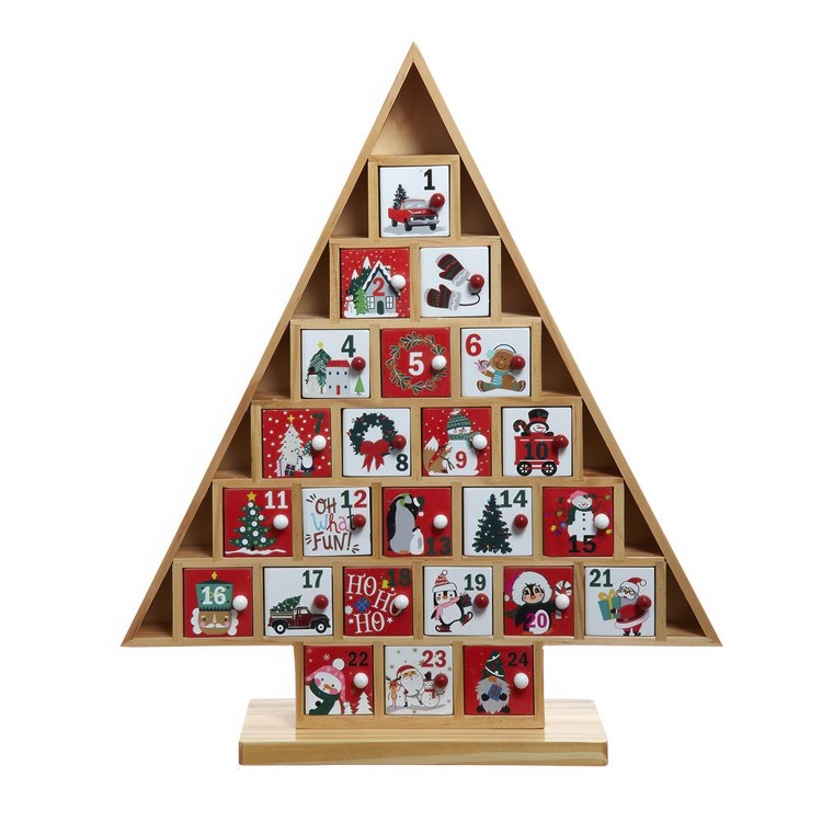15" Wooden Tree Advent Calendar