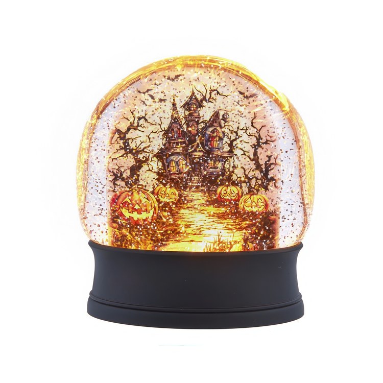 6.5" Battery Operated USB Halloween LED Lighted Village Scene Water Lantern