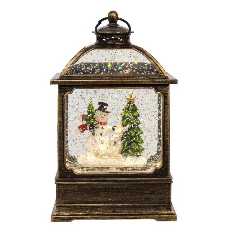 6.54" Battery Operated LED Snowman Water Lantern