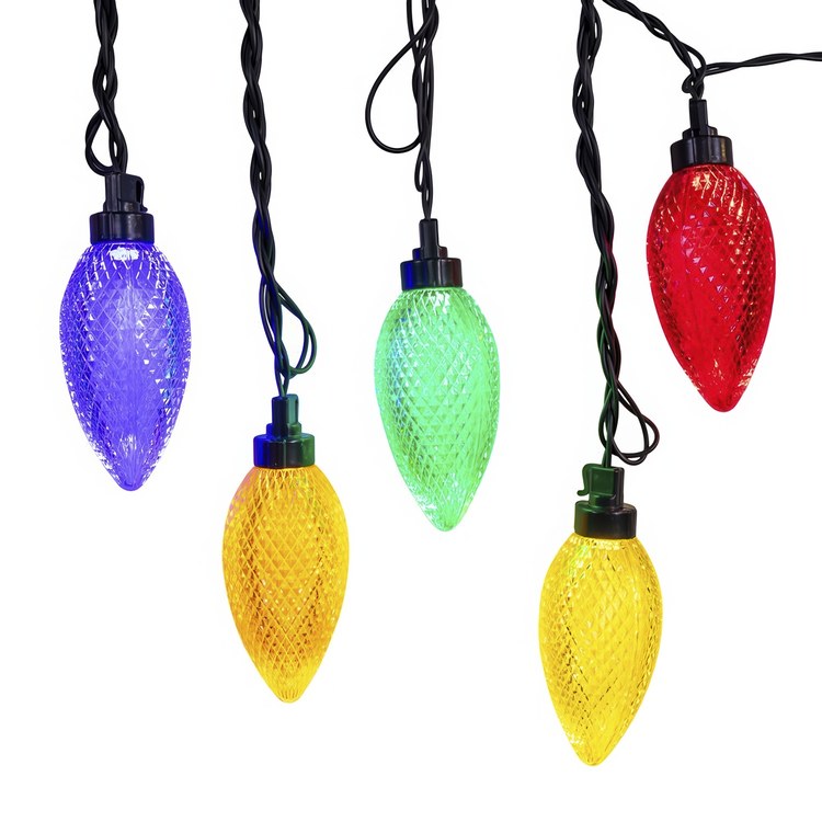 UL 10-Light LED Super C9 Bulb Yard Stakes, 10-Piece Set