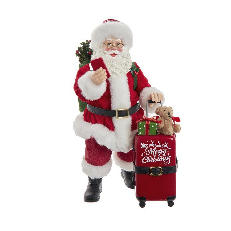 10.5" Fabriche Santa with Red Luggage, 2-Piece Set