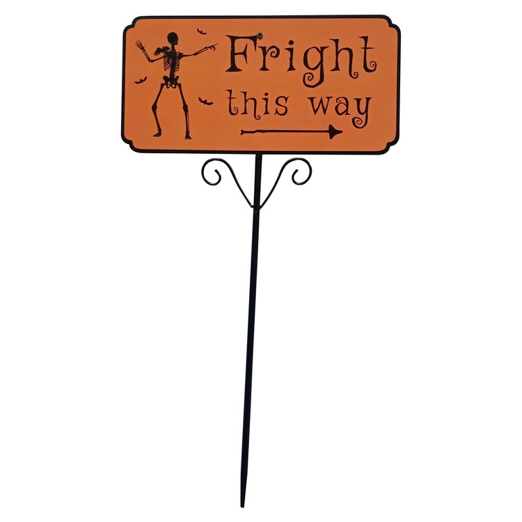 Seasonal Decor Skeleton Fright This Way Lawn Stake