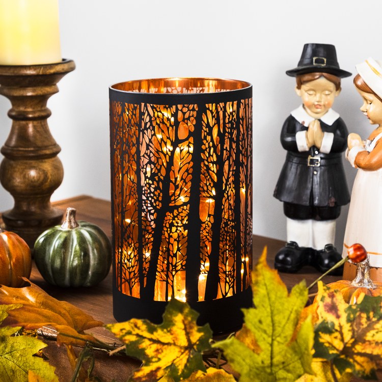 Seasonal Decor Lighted Forest Trees Hurricane