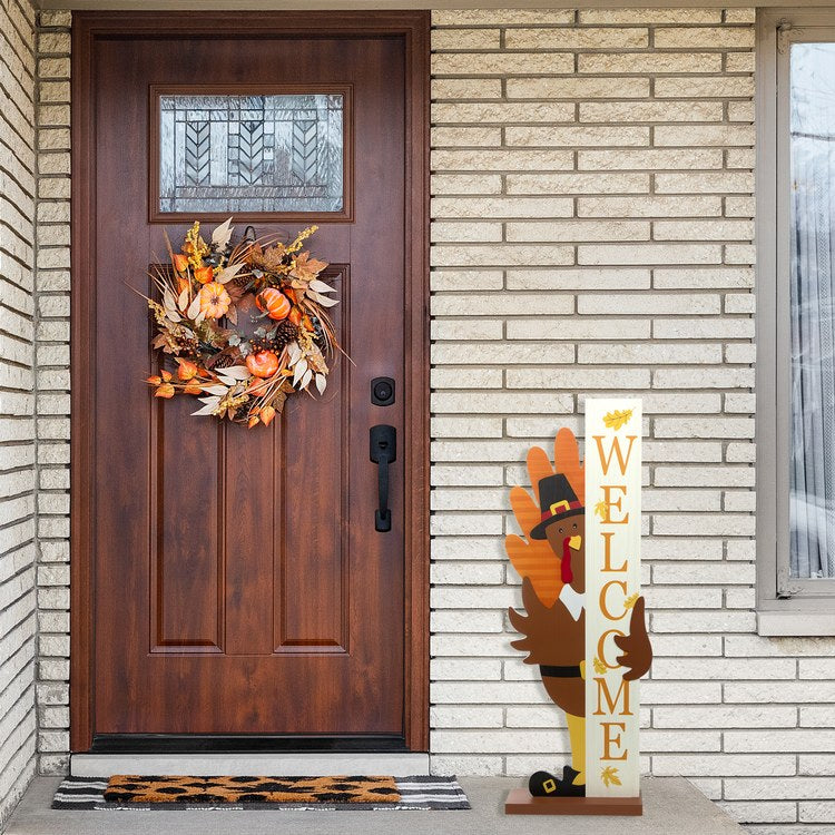 Seasonal Decor Turkey Welcome Porch Sign